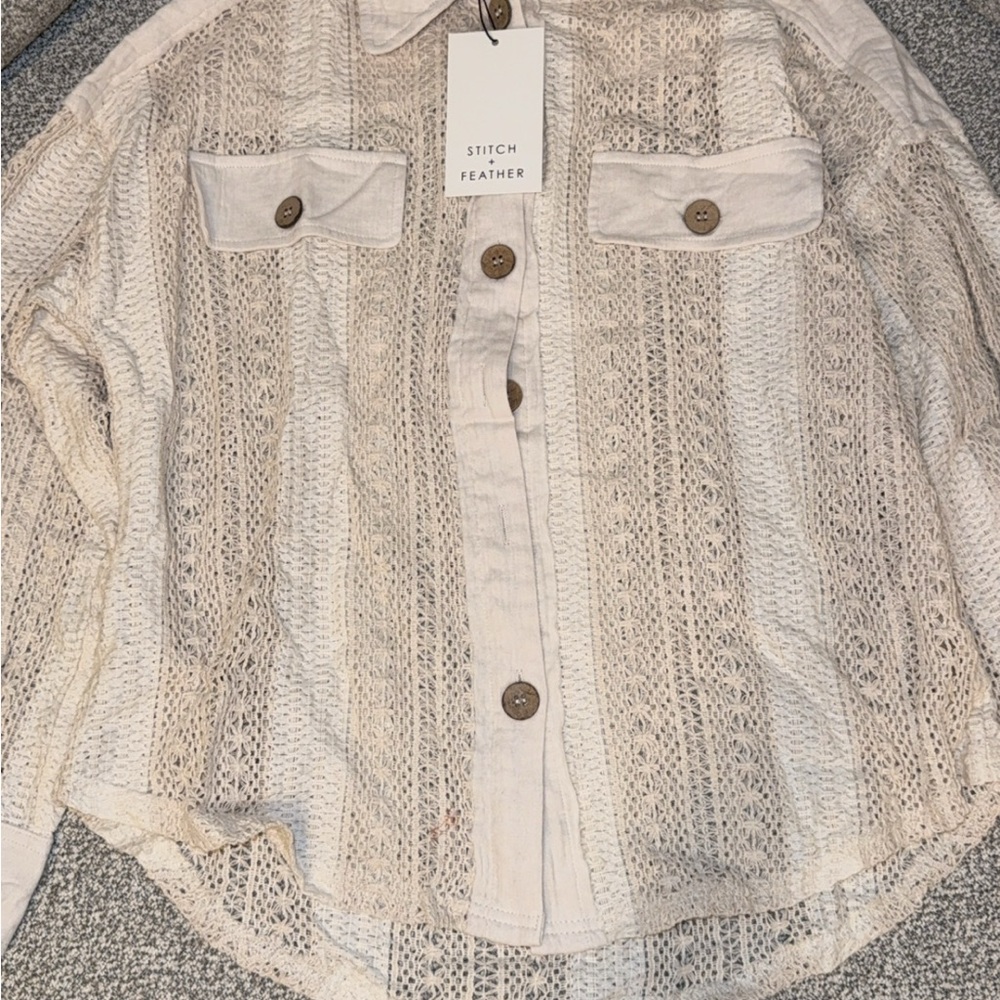 Cream Women's Crochet Jacket - Picture 5 of 10